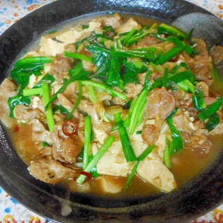 豚ニラ豆腐の醤油麹炒め煮